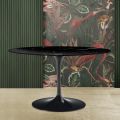 Tulip Eero Saarinen H 73 Ovalt bord i svart Marquinia Marble Made in Italy - Scarlet