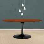 Tulip Table Eero Saarinen H 73 Oval i körsbärsfärgad ek Tillverkad i Italien - Scarlet Viadurini