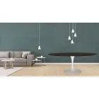 Tulip Table Eero Saarinen H 73 Oval i Moka-betsad ek Tillverkad i Italien - Scarlet Viadurini