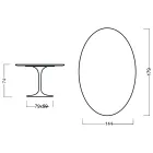 Eero Saarinen Tulip Table H 73 Oval i Ljus valnötsbetsad ek Tillverkad i Italien - Scarlet Viadurini
