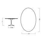 Eero Saarinen Tulip Table H 73 Oval i mörk valnötsbetsad ek tillverkad i Italien - Scarlet Viadurini