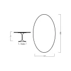 Eero Saarinen Tulip Table H 73 Oval i mörk valnötsbetsad ek tillverkad i Italien - Scarlet Viadurini