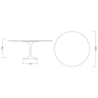 Tulpanbord Eero Saarinen H 73 Rund i keramik Entzo Tillverkad i Italien - Scarlet Viadurini