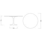 Tulpanbord Eero Saarinen H 73 Runt i Morpheus Keramik Tillverkat i Italien - Scarlet Viadurini