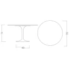 Tulpanbord Eero Saarinen H 73 Rund keramik Rem Tillverkad i Italien - Scarlet Viadurini