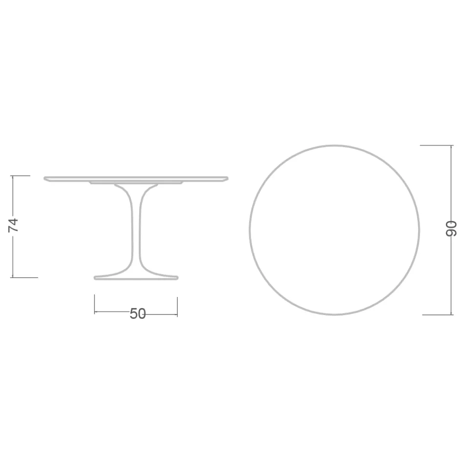 Tulip Bord Eero Saarinen H 73 Rund i Absolut Svart Tillverkad i Italien - Scarlet Viadurini