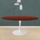 Eero Saarinen Tulip Table H 73 Round i rosenträbetsad ek tillverkad i Italien - Scarlet Viadurini
