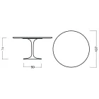 Eero Saarinen Tulip Table H 73 Round i rosenträbetsad ek tillverkad i Italien - Scarlet Viadurini