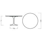 Eero Saarinen Tulip Table H 73 Round i rosenträbetsad ek tillverkad i Italien - Scarlet Viadurini