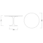 Eero Saarinen Tulip Bord H 74 med vit skiva i flytande laminat Tillverkad i Italien - Scarlet Viadurini