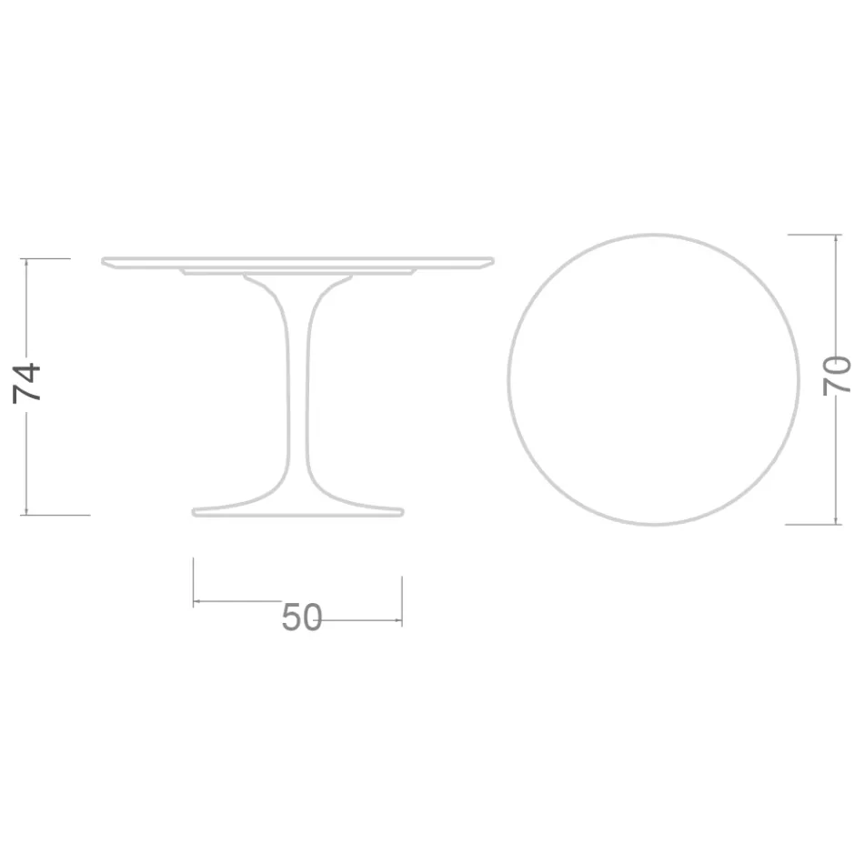 Eero Saarinen Tulip bord H 74 med svart flytande laminatskiva tillverkad i Italien - Scarlet Viadurini