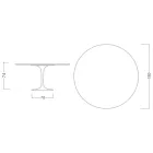 Eero Saarinen Tulip bord H 74 med vit skiva i flytande laminat MDF - Scarlet Viadurini