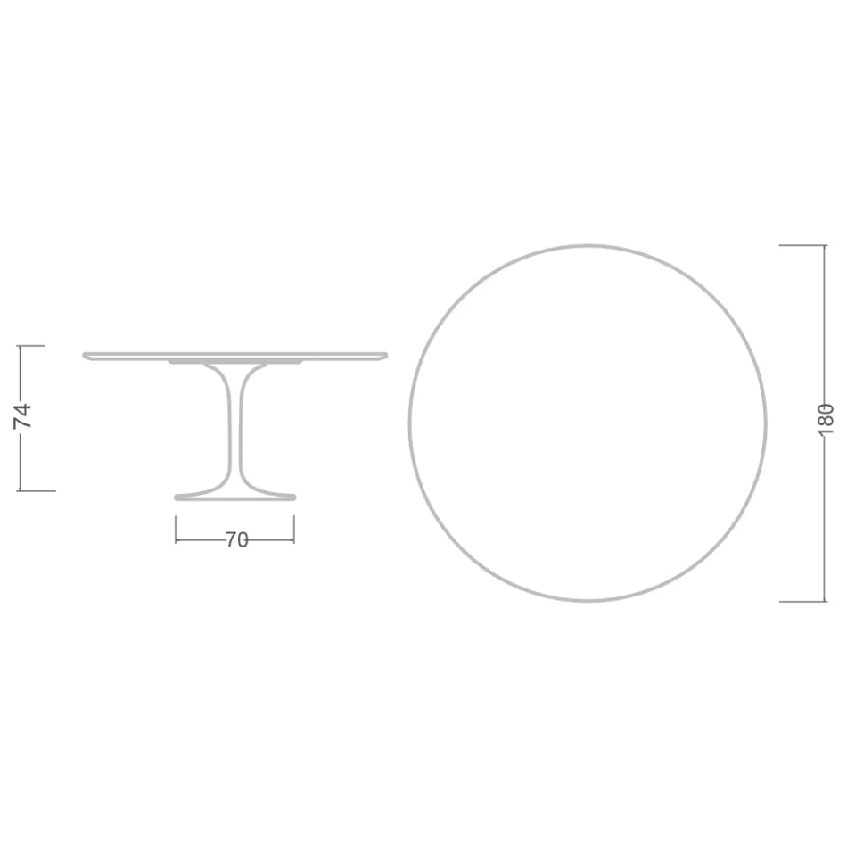 Eero Saarinen Tulip Bord H 74 med MDF-skiva i svart flytande laminat - Scarlet Viadurini
