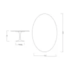 Eero Saarinen Tulpanbord H 74 med oval skiva i Arabescato-marmor Tillverkad i Italien - Scarlet Viadurini