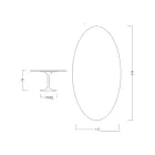 Eero Saarinen Tulpanbord H 74 med oval skiva i Arabescato-marmor Tillverkad i Italien - Scarlet Viadurini