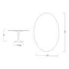 Eero Saarinen Tulpanbord H 74 med oval skiva i Arabescato-marmor Tillverkad i Italien - Scarlet Viadurini