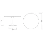 Eero Saarinen Tulip Bord H 74 med rund skiva i guldfärgad Calacatta-marmor - Scarlet Viadurini