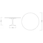 Eero Saarinen Tulpanbord H 74 med rund skiva i Carrara Statuarietto-marmor - Scarlet Viadurini