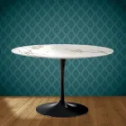 Eero Saarinen Tulpanbord H 74 i Aura 22 Keramik Tillverkad i Italien - Scharlakansröd Viadurini