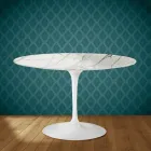 Eero Saarinen Tulpanbord H 74 i polerad keramik Tillverkad i Italien - Scharlakansröd Viadurini