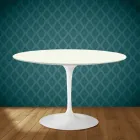 Eero Saarinen tulpanbord H 74 i Moonè-keramik Tillverkad i Italien - Scharlakansröd Viadurini