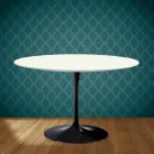 Eero Saarinen tulpanbord H 74 i Moonè-keramik Tillverkad i Italien - Scharlakansröd Viadurini