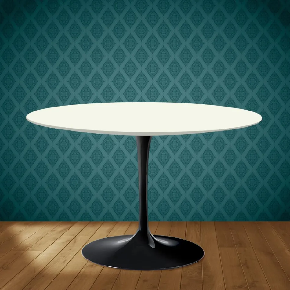 Eero Saarinen tulpanbord H 74 i Moonè-keramik Tillverkad i Italien - Scharlakansröd Viadurini