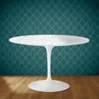 Eero Saarinen Tulpanbord H 74 i Salina Keramik Tillverkad i Italien - Scharlakansröd Viadurini