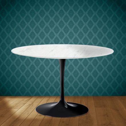 Eero Saarinen Tulpanbord H 74 i Salina Keramik Tillverkad i Italien - Scharlakansröd Viadurini