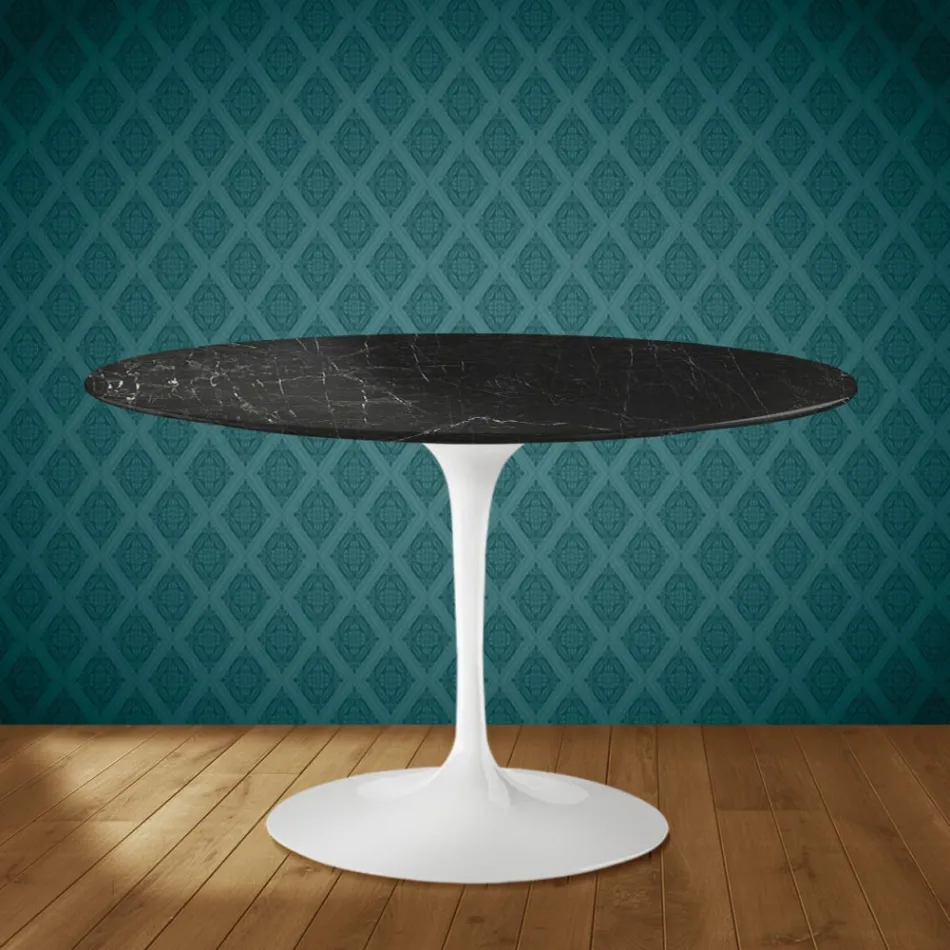Eero Saarinen Tulpanbord H 74 i Somnia Keramik Tillverkad i Italien - Scharlakansröd Viadurini
