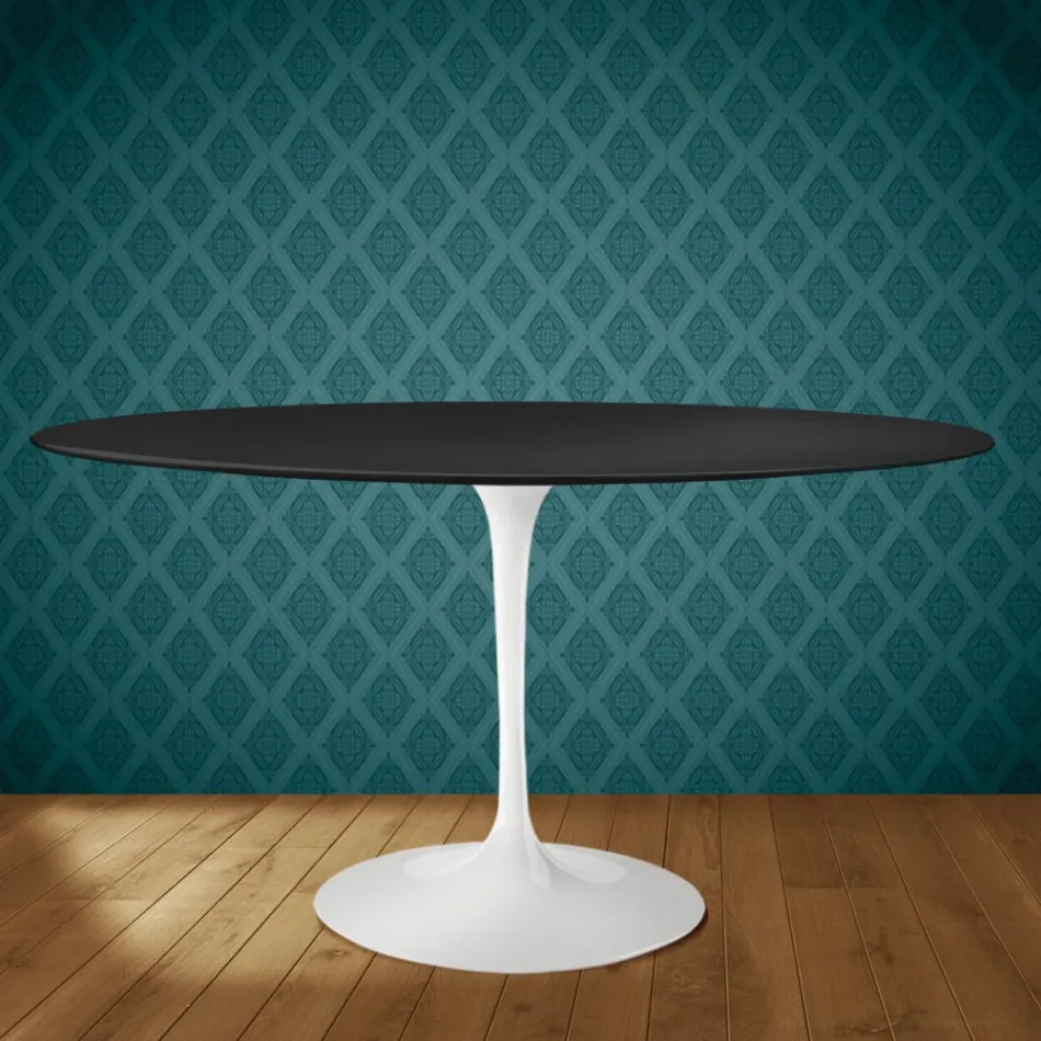 Eero Saarinen Tulpanbord H 74 Ovalt i Domoos Keramik Tillverkat i Italien - Scharlakansröd Viadurini