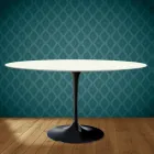 Eero Saarinen Tulip-bord H 74 ovalt i Moonè-keramik Tillverkat i Italien - Scharlakansröd Viadurini
