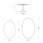Tulpanbord Eero Saarinen H 74 Oval Keramik Morpheus Tillverkad i Italien - Scharlakansröd Viadurini