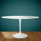 Eero Saarinen Tulpanbord H 74 Ovalt i Salina Keramik Tillverkat i Italien - Scharlakansröd Viadurini
