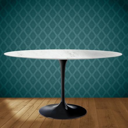 Eero Saarinen Tulpanbord H 74 Ovalt i Salina Keramik Tillverkat i Italien - Scharlakansröd Viadurini