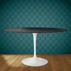 Eero Saarinen Tulpanbord H 74 Ovalt i Somnia Keramik Tillverkat i Italien - Scharlakansröd Viadurini