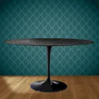 Eero Saarinen Tulpanbord H 74 Ovalt i Somnia Keramik Tillverkat i Italien - Scharlakansröd Viadurini