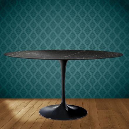 Eero Saarinen Tulpanbord H 74 Ovalt i Somnia Keramik Tillverkat i Italien - Scharlakansröd Viadurini