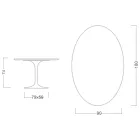 Tulip Bord Eero Saarinen H 74 Oval i Svart Flytande Laminat Tillverkad i Italien - Scarlet Viadurini