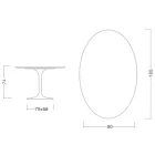Eero Saarinen Tulip Table H 74 Oval i mörk Emperador-marmor Tillverkad i Italien - Scarlet Viadurini