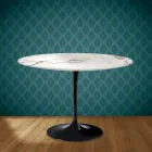 Eero Saarinen Tulpanbord H 74 Runt i Keramik Aura 22 Tillverkad i Italien - Scharlakansröd Viadurini