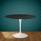 Eero Saarinen Tulpanbord H 74 Runt i Keramik Domoos Tillverkad i Italien - Scharlakansröd Viadurini