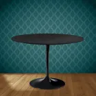 Eero Saarinen Tulpanbord H 74 Runt i Keramik Domoos Tillverkad i Italien - Scharlakansröd Viadurini