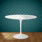 Eero Saarinen Tulpanbord H 74 Runt i Salina Keramik Tillverkad i Italien - Scharlakansröd Viadurini