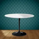 Eero Saarinen Tulpanbord H 74 Runt i Salina Keramik Tillverkad i Italien - Scharlakansröd Viadurini