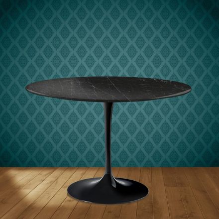 Eero Saarinen Tulpanbord H 74 Runt i Somnia Keramik Tillverkad i Italien - Scharlakansröd Viadurini