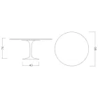 Eero Saarinen H 74 runt tulpanbord i svart flytande laminat tillverkat i Italien - Scarlet Viadurini