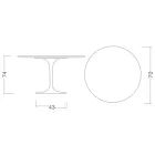 Eero Saarinen Tulip Bord H 74 Rund i Guld Calacatta Marmor Tillverkad i Italien - Scarlet Viadurini