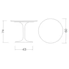 Eero Saarinen Tulip Table H 74 Round i mörk Emperador-marmor tillverkad i Italien - Scarlet Viadurini