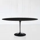 Tulip Table Eero Sarinen H 73 Oval utdragbar i svart flytande laminat - Scarlet Viadurini